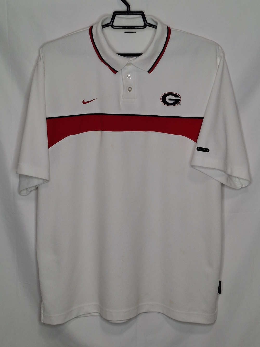 Nike Coach's Performance  Georgia Bulldogs White & Red Polo Shirt XL